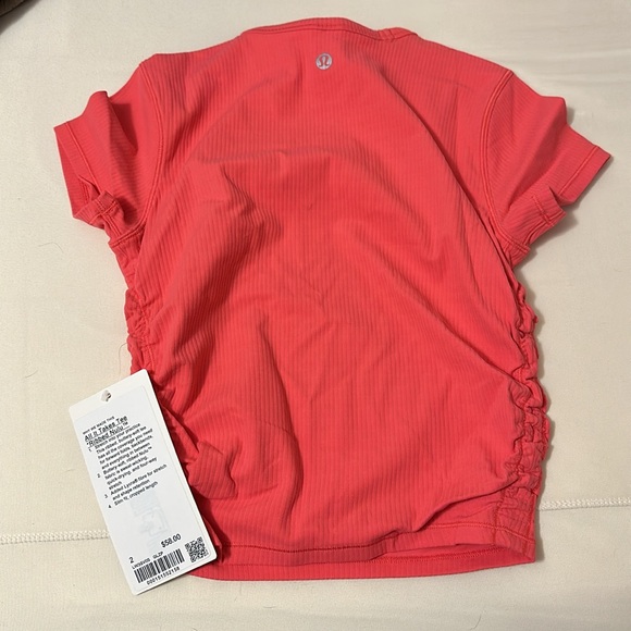 Lululemon All It Takes Ribbed Nulu T-Shirt Glaze Pink Sz 2 - Picture 2 of 3